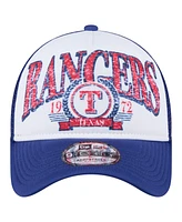New Era Men's White/Royal Texas Rangers Trucker A-Frame 9FORTY Adjustable Hat
