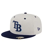 New Era Men's Cream/Navy Tampa Bay Rays Two-Tone Corduroy 59FIFTY Fitted Hat