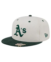 New Era Men's Cream/Dark Green Athletics Two-Tone Corduroy 59FIFTY Fitted Hat