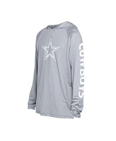 New Era Men's Gray Dallas Cowboys Adventure Collection Raglan Long Sleeve Hoodie T-Shirt