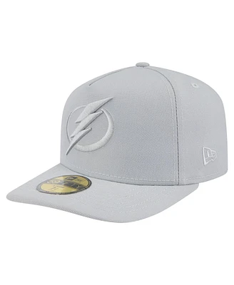 New Era Men's Gray Tampa Bay Lightning Color Pack A-Frame 59FIFTY Fitted Hat