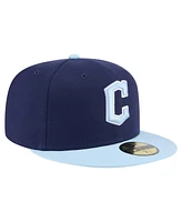 New Era Men's Navy/Light Blue Cleveland Guardians Color Pack 2-Tone 59FIFTY Fitted Hat