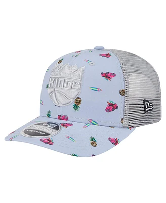 New Era Men's Light Blue/Gray Sacramento Kings Adventure Aloha Pattern 9SEVENTY Stretch-Snap Hat