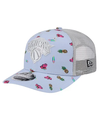 New Era Men's Light Blue/Gray New York Knicks Adventure Aloha Pattern 9SEVENTY Stretch-Snap Hat