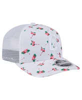 New Era Men's White Cleveland Guardians Flamingo Mesh Back 9SEVENTY Stretch-Snap Hat