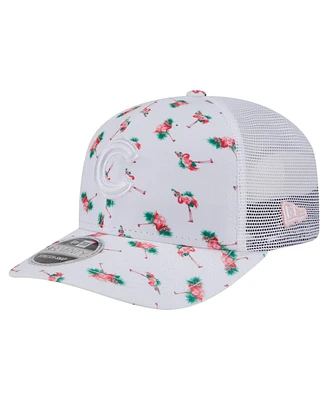 New Era Men's White Chicago Cubs Flamingo Mesh Back 9SEVENTY Stretch-Snap Hat