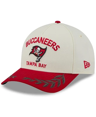 New Era Men's Cream/Red Tampa Bay Buccaneers 2025 Nfl Draft 9FORTY A-Frame M-Crown Adjustable Hat