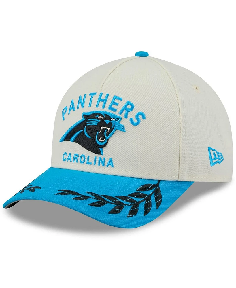 New Era Men's Cream/Blue Carolina Panthers 2025 Nfl Draft 9FORTY A-Frame M-Crown Adjustable Hat