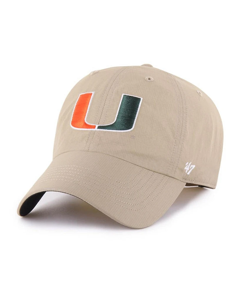 '47 Brand Men's Khaki Miami Hurricanes Clean Up Brrr Adjustable Hat