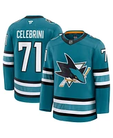 Fanatics Men's Macklin Celebrini Teal San Jose Sharks Home Premium Jersey