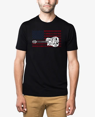 La Pop Art Men's America Rocks Premium Blend Word T-Shirt