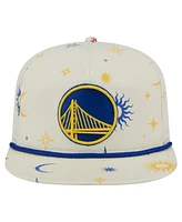 New Era Men's Cream Golden State Warriors Lunar Golfer Snapback Hat