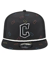New Era Men's Black Cleveland Guardians Gummy Golfer Trucker Adjustable Hat