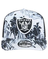 New Era Men's Black Las Vegas Raiders Hula Trucker 9SEVENTY Adjustable Hat