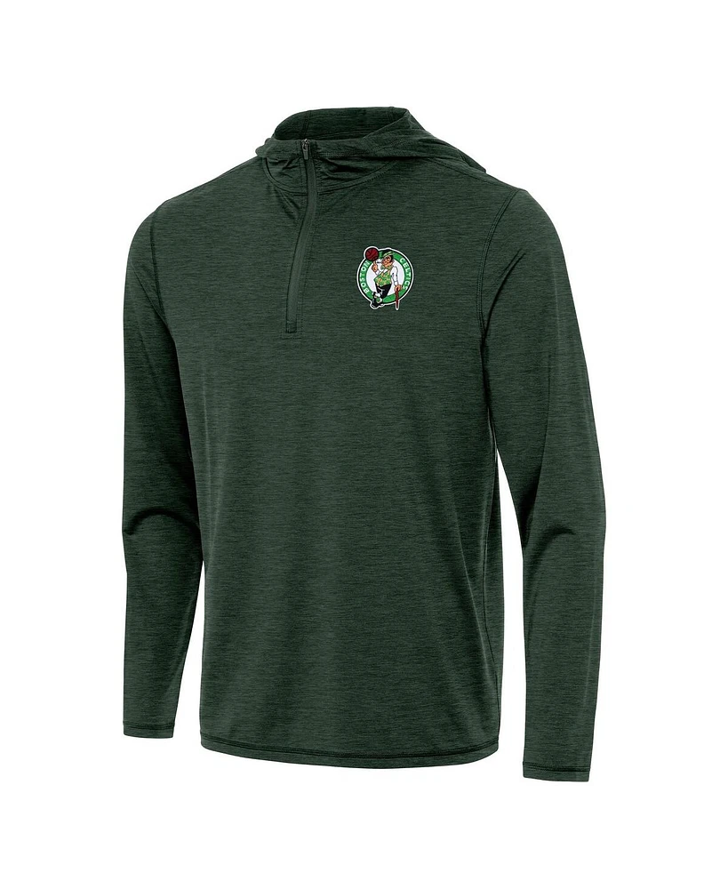 Antigua Men's Hunter Green Boston Celtics Tidy Quarter-Zip Hoodie