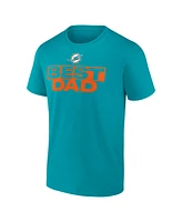 Logo Athletic Men's Aqua Miami Dolphins Best Dad T-Shirt