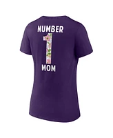 Logo Athletic Women's Purple Baltimore Ravens Number 1 Mom Floral V-Neck T-Shirt