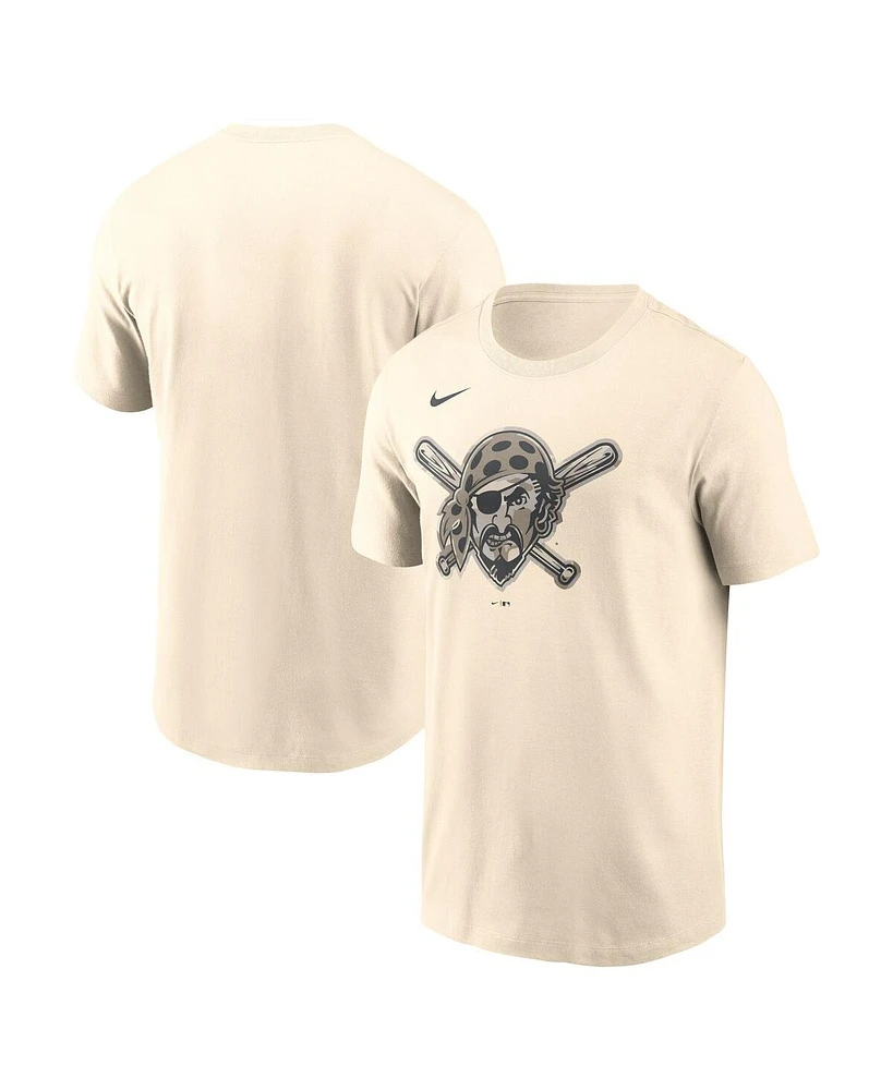 Nike Men's Cream Pittsburgh Pirates Camo Logo T-Shirt