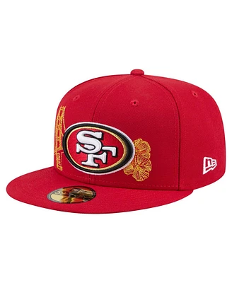 New Era Men's Scarlet San Francisco 49ers State Stitch 59FIFTY Fitted Hat