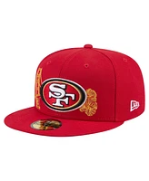 New Era Men's Scarlet San Francisco 49ers State Stitch 59FIFTY Fitted Hat