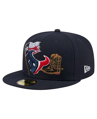 New Era Men's Navy Houston Texans State Stitch 59FIFTY Fitted Hat