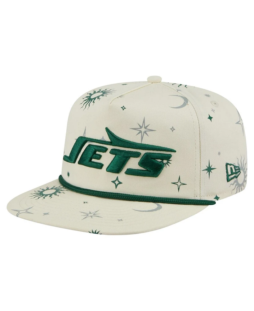 New Era Men's Cream New York Jets Celestial Golfer Adjustable Hat
