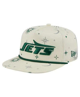 New Era Men's Cream New York Jets Celestial Golfer Adjustable Hat