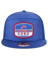 New Era Men's Royal Chicago Cubs Split Panel 9FIFTY Trucker Snapback Hat