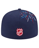 New Era Men's Navy York Rangers Americana Fireworks 59FIFTY Fitted Hat