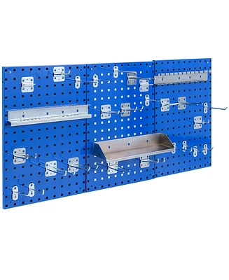 Wall-Mounted Pegboard Kit with 3 Pegboards for Garage Workshop-Navy