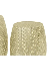 Round Metal Hollow Side Table Set