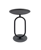 Modern Round Metal Lantern End Table, 24" Height