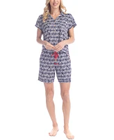 Ocean Pacific Women's Butter-Knit Ribbed Shortie Pajama Set