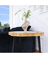 Multipurpose Side Table for Living Room, Bedroom, Balcony: Mdf and Metal