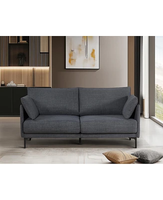 2.5 Seater Sofa For Primary Living Space, Bed Room, Office, Usb Charge Port, 2 Pillows,Metel Legs