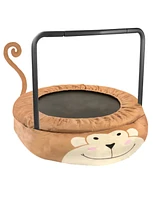 Assembled children's trampoline happy expression outdoor and indoor dual-use Monkey black and red foldable iron tube for kids age 3 - 7