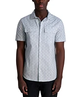Karl Lagerfeld Paris Men's Plaid Short Sleeve Woven Shirt