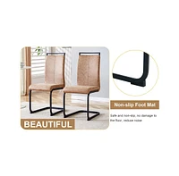 Cozy Modern Dining Set: 67" Table & 6 Fabric Chairs