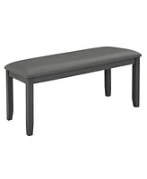6-Piece Grey Dining Table Set with Bench