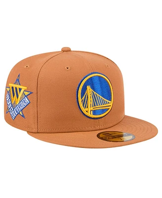 New Era Men's Tan Golden State Warriors Color Pack 59FIFTY Fitted Hat