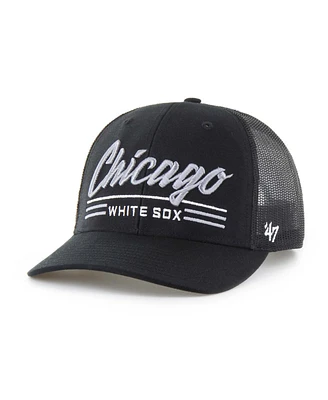 '47 Brand Men's Black Chicago White Sox Garner Trucker Adjustable Hat