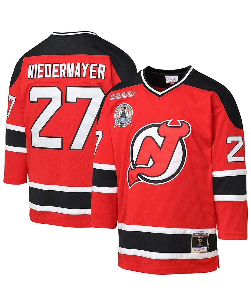 Mitchell & Ness Big Boys and Girls Scott Niedermayer Red New Jersey Devils 1999/00 Blue Line Player