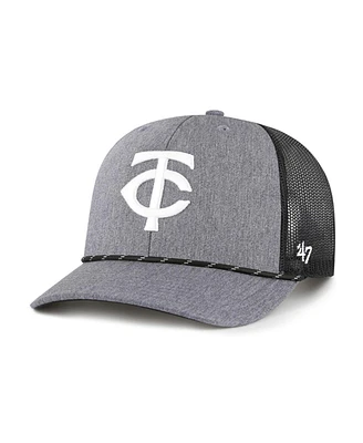 '47 Brand Men's Charcoal Minnesota Twins Carbon Rope Trucker Adjustable Hat