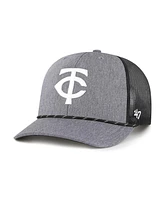 '47 Brand Men's Charcoal Minnesota Twins Carbon Rope Trucker Adjustable Hat