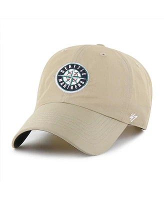 '47 Brand Men's Khaki Seattle Mariners Performance Clean Up Adjustable Hat