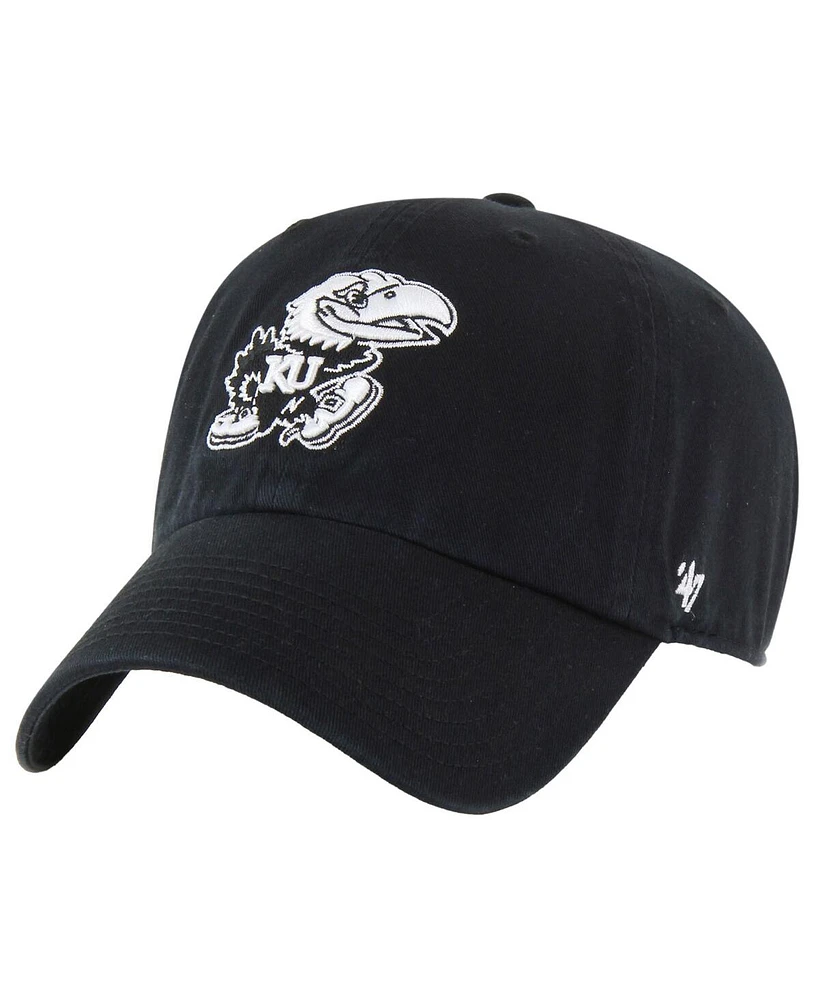 '47 Brand Men's Black Kansas Jayhawks Clean Up Adjustable Hat