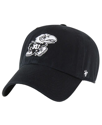 '47 Brand Men's Black Kansas Jayhawks Clean Up Adjustable Hat