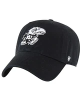 '47 Brand Men's Black Kansas Jayhawks Clean Up Adjustable Hat