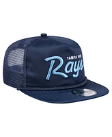 New Era Men's Navy Tampa Bay Rays Retro Satin Script Golfer Adjustable Hat