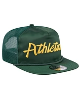 New Era Men's Green Athletics Retro Satin Script Golfer Adjustable Hat